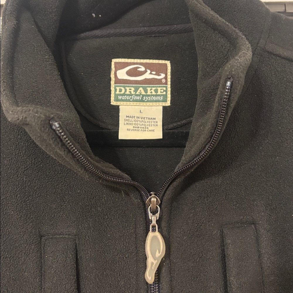 Drake Black Fleece Vest with Logo - Picture 3 of 3